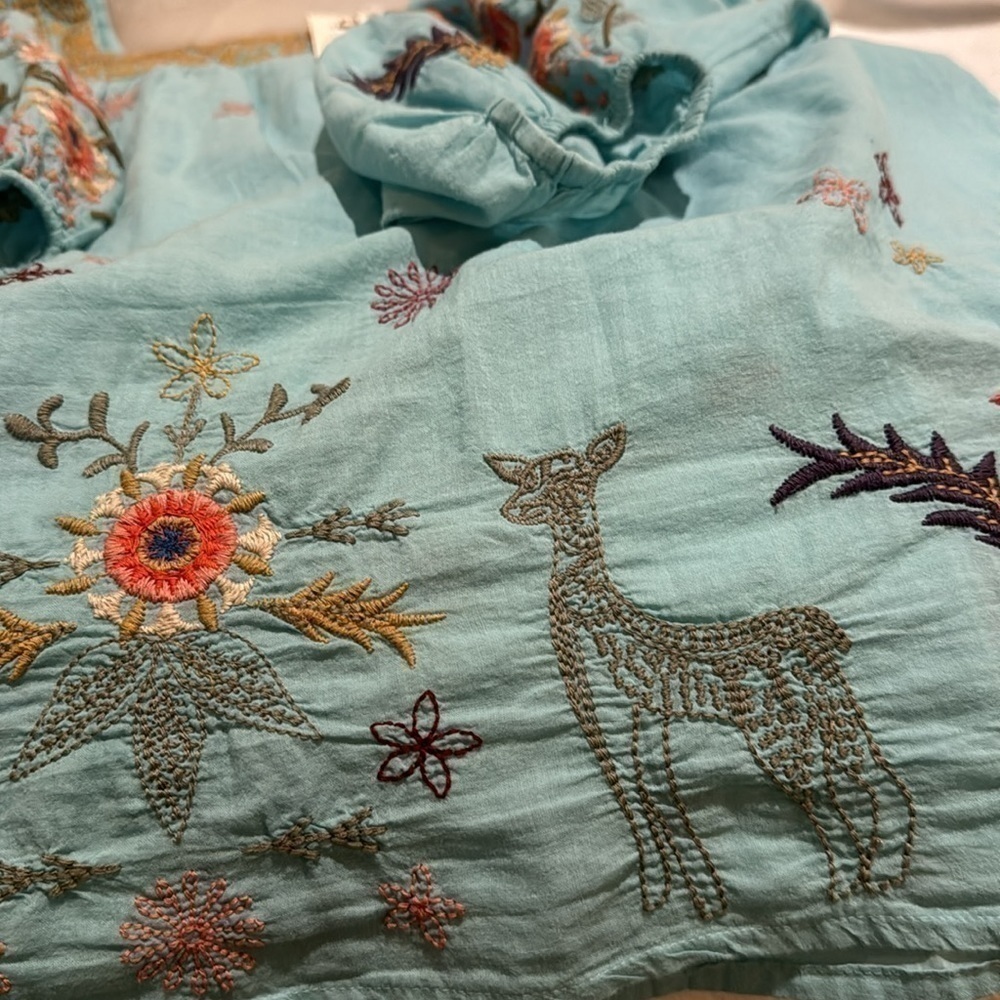 Johnny Was heavily embroidered “Lucy” artesian blouse NWT - Picture 10 of 16